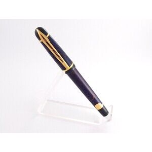 Vintage Waterman Phileas Fountain Pen Purple Marble Gold Trim France